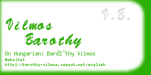 vilmos barothy business card